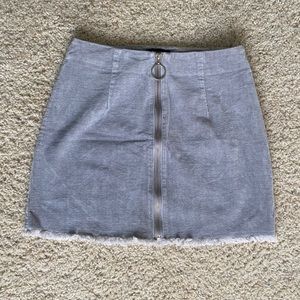 Gray Corduroy Mini Skirt